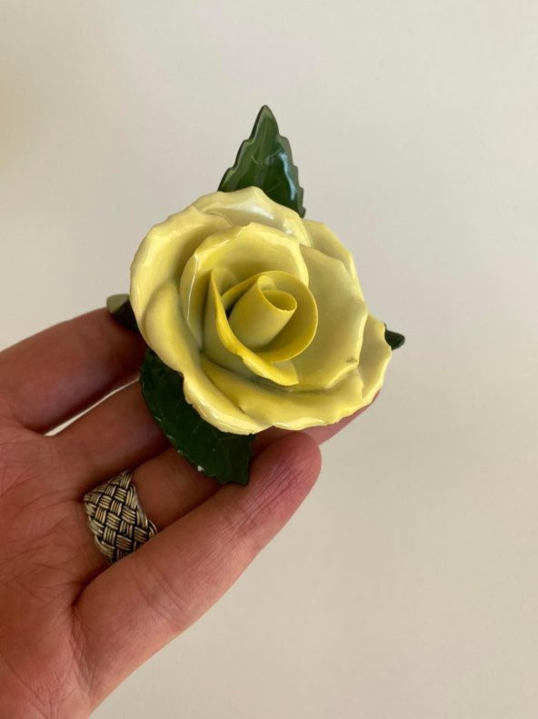 Herend 9105 Yaprak Üstü Gül Peçete Tutucu Biblo - Resim 6