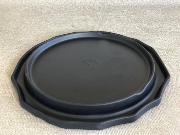 Melamin Çukur Köşeli Servis Tabağı Siyah 25cm - Melamin Sunum Tabağı - 7