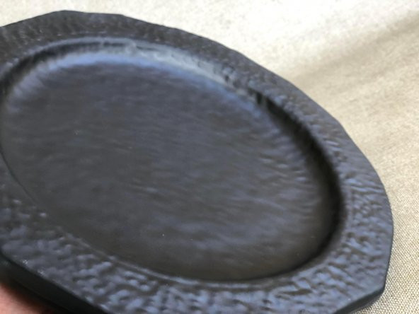 Melamin Çukur Köşeli Servis Tabağı Siyah 25cm - Melamin Sunum Tabağı - 5