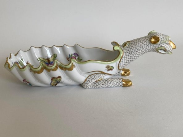 Herend 7760-0-00 Kraliçe Victoria Serisi El Boyama Ejderha Motifli Küllük - Resim 2
