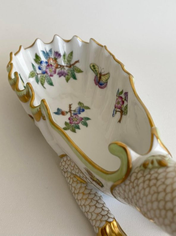 Herend 7760-0-00 Kraliçe Victoria Serisi El Boyama Ejderha Motifli Küllük - Resim 6