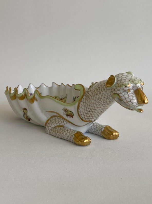 Herend 7760-0-00 Kraliçe Victoria Serisi El Boyama Ejderha Motifli Küllük - Resim 8