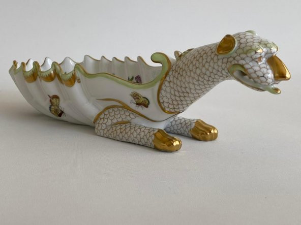 Herend 7760-0-00 Kraliçe Victoria Serisi El Boyama Ejderha Motifli Küllük - Resim 9