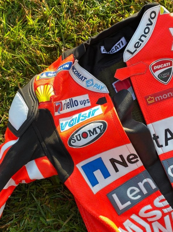 Ducati Andrea Dovizioso Deri Motosiklet Yarış Tulumu - Motosikletçi Tulumu - 3