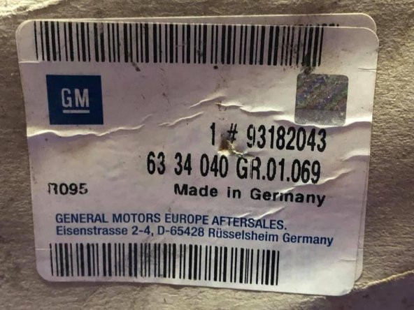 Opel Devirdaim Astra G Zafira A 1998 2010 GM 93182043 - 5