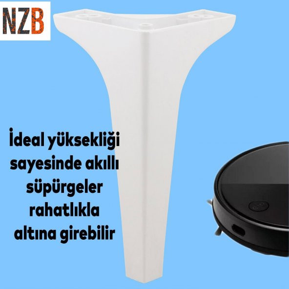 Lüks Mobilya Kanepe Sehpa TV Ünitesi Koltuk Ayağı 14 cm Beyaz Baza Ayak - Resim 5