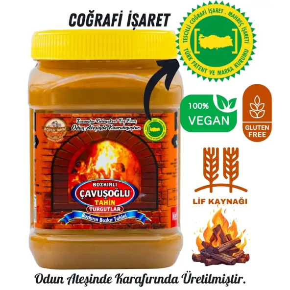 Bozkırlı Çavuşoğlu Odun Ateşinde Kepekli Bozkır Tahini 930g x 12 - Resim 2