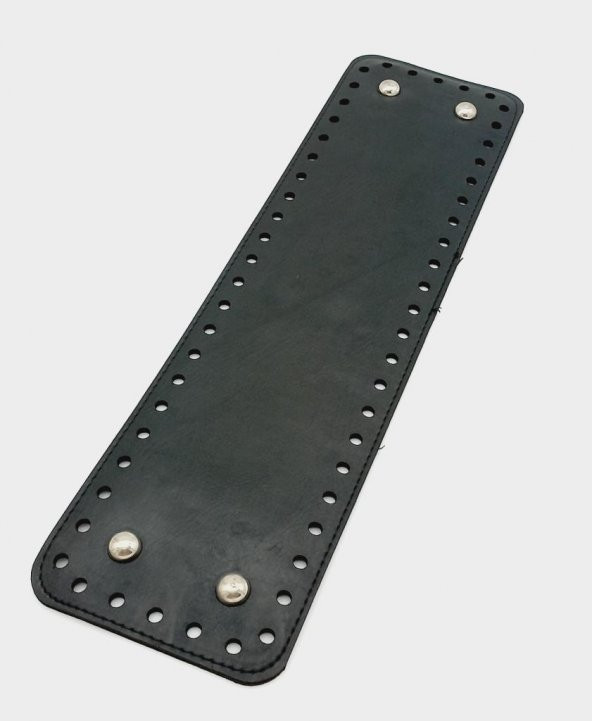 Angel Çanta Aksesuar Suni Deri Siyah Renk 35X10 cm Dikdörtgen Çanta Tabanı (Gümüş Aparatlı)