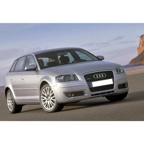 Audi A3 2004-2008 Ön Tampon Panjuru Plaka Tutucusu Siyah 8P4807285G - 2