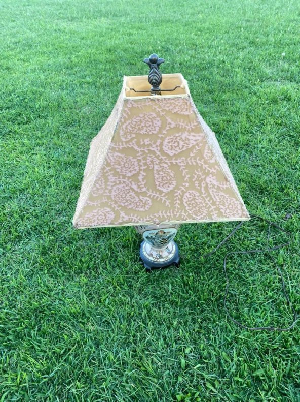 Kuş Motifli Porselen Abajur 70 cm - 3