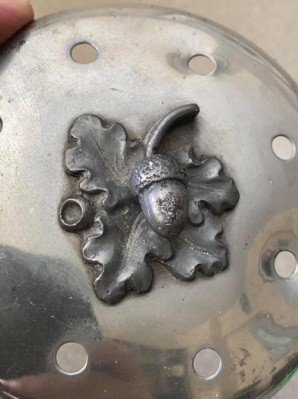 Fındık Motifli Gümüş Kaplama Delikli Kapak 12cm - 4