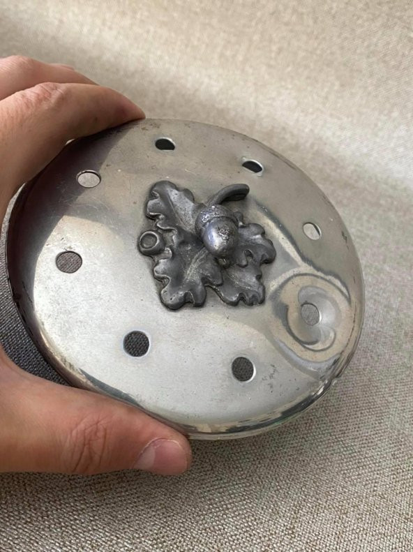 Fındık Motifli Gümüş Kaplama Delikli Kapak 12cm - 6
