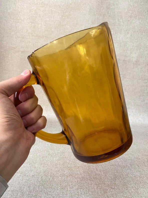 Antika Sarı Kristal Can Sürahi 20,5 cm - 3