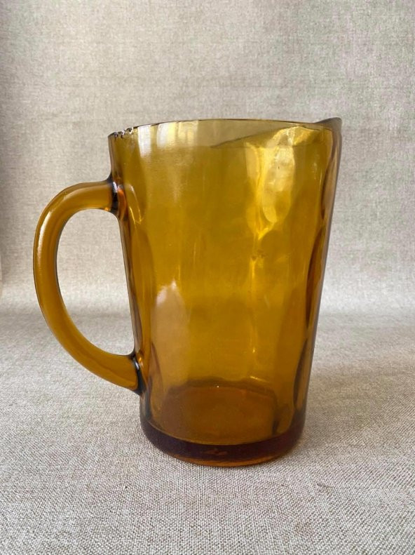 Antika Sarı Kristal Can Sürahi 20,5 cm - 5