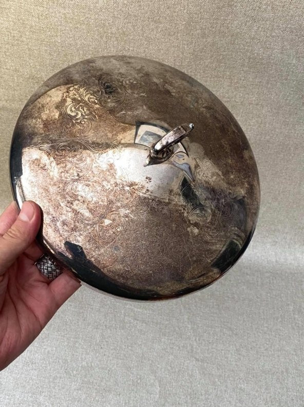 Gümüş Kaplama Desenli Tencere Kapağı 24cm - 7