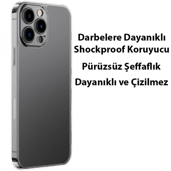 Baseus Frosted Glass iPhone 13 Pro Shockproof Koruyucu Kılıf