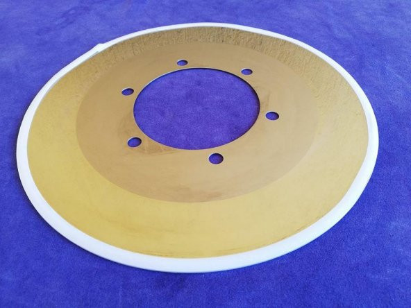 MONGIN Ambalaj Kesim Makinesi Bıçağı 300x1,2x110 mm - Kağıt Bobin Dilme Kesici Daire Elmas - Resim 3