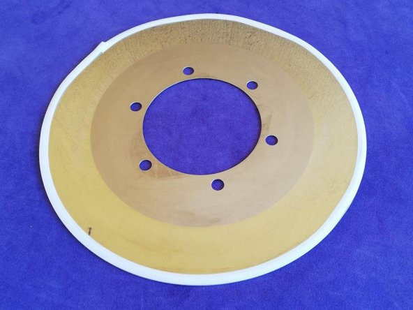 MONGIN Ambalaj Kesim Makinesi Bıçağı 300x1,2x110 mm - Kağıt Bobin Dilme Kesici Daire Elmas - Resim 4