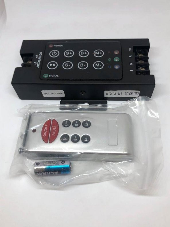 RGB Led 8 Anahtar Renk Denetleyici DC 12-24V 10A - Şerit Led 8 Key Dimmer