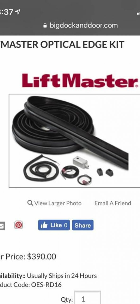 LiftMaster Optical Edge System Otomatik Optik Ticari Kapı Kenar Kızılötesi Sensör Seti - 4