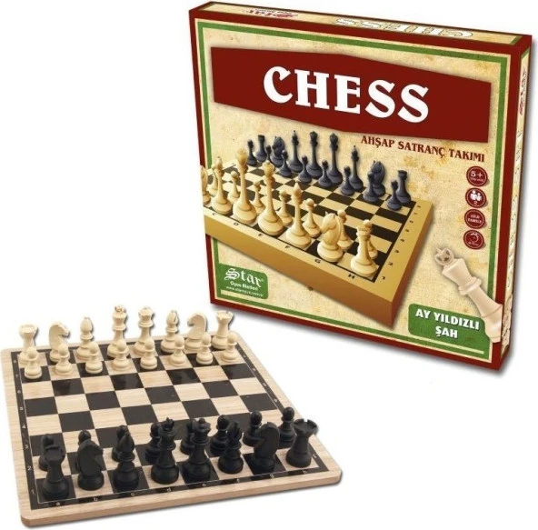 Star Chess Ahşap Satranç Takımı Plastik Satranç Taşlı  0859