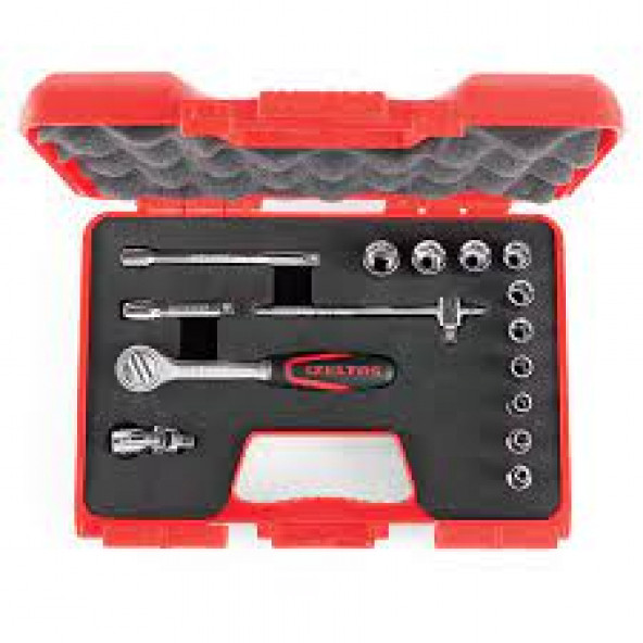 İzeltaş 1/4 Altı Köşe Lokma Anahtar Tkm (15 Parça)-1107006015