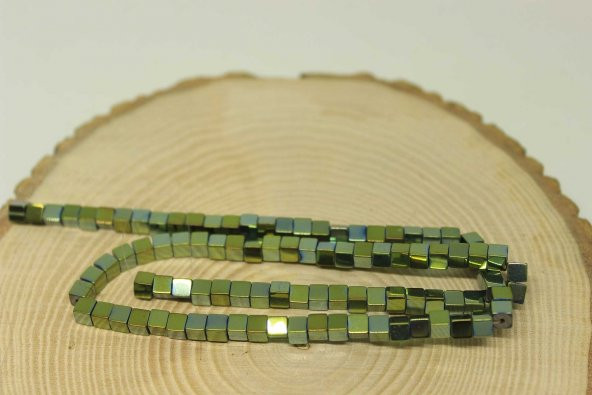 Hematit Taşı Küp Şekilli 4mm Dizi (24455) - Resim 3