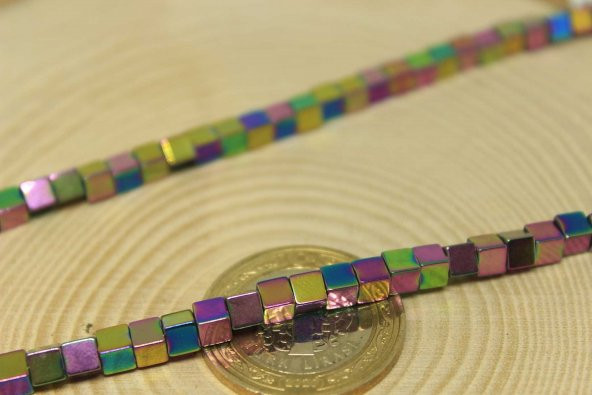 Hematit Taşı Küp Şekilli 4mm Dizi (24450) - Resim 2