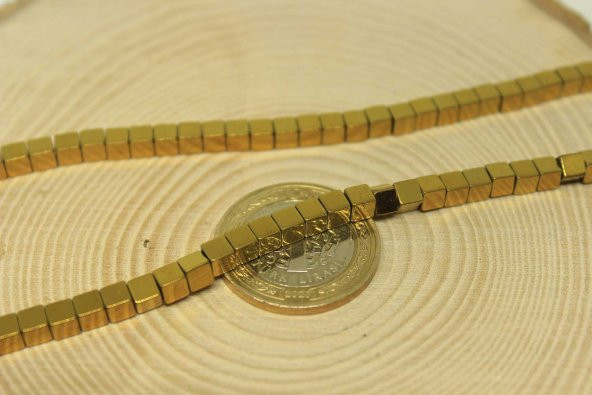 Hematit Taşı Küp Şekilli 4mm Dizi (24440) - Resim 2