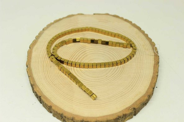 Hematit Taşı Küp Şekilli 4mm Dizi (24440) - Resim 3