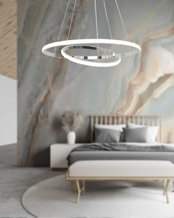 TT Aydınlatma TT300-2 KR  Halka 2 li Krom Led Avize - 2