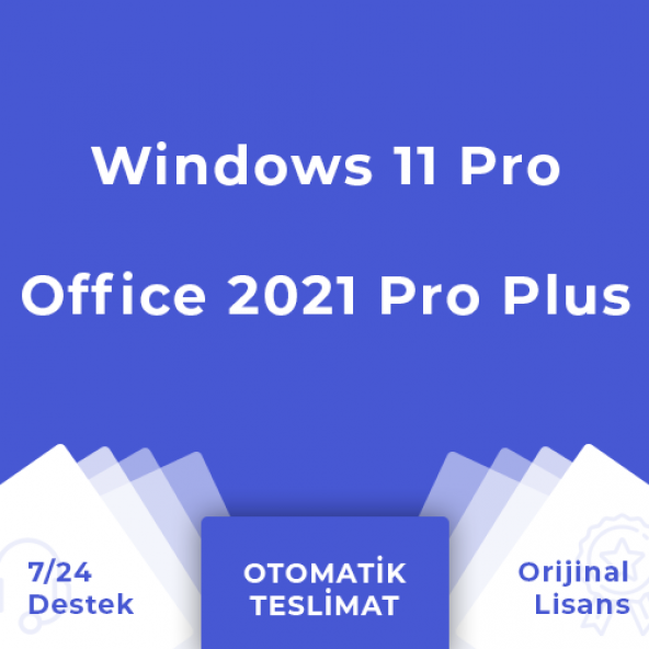 Windows 11 Pro + Office 2021 Pro Plus 32-64 Bit Türkçe-İngilizce Global Destekli - 1