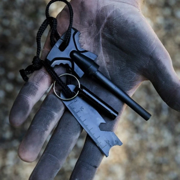 nefertiya Survival Ateş Başlatıcı Magnezyum Çubuk Taş Hayatta Kalma Kiti
