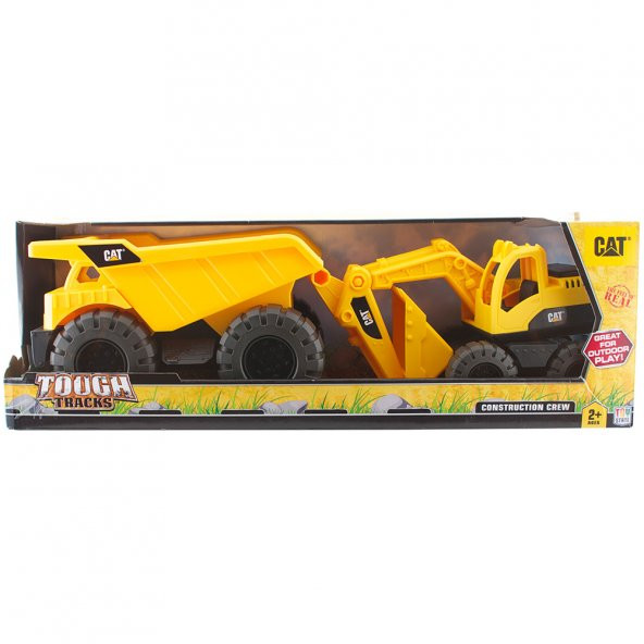 Cat İnşaat Ekibi 2 li İş Makinesi Seti Kamyon ve Dozer - 1