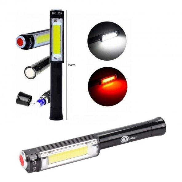 GNYONSTAR MIKNATISLI 3 FONKSİYONLU SÜPER COP LEDLİ FENER Q5 - 5