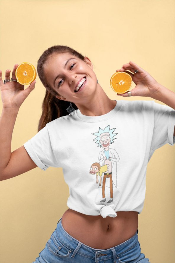 TST TEKSTİL Rick and Morty Morty Pierce Rick  T-Shirt
