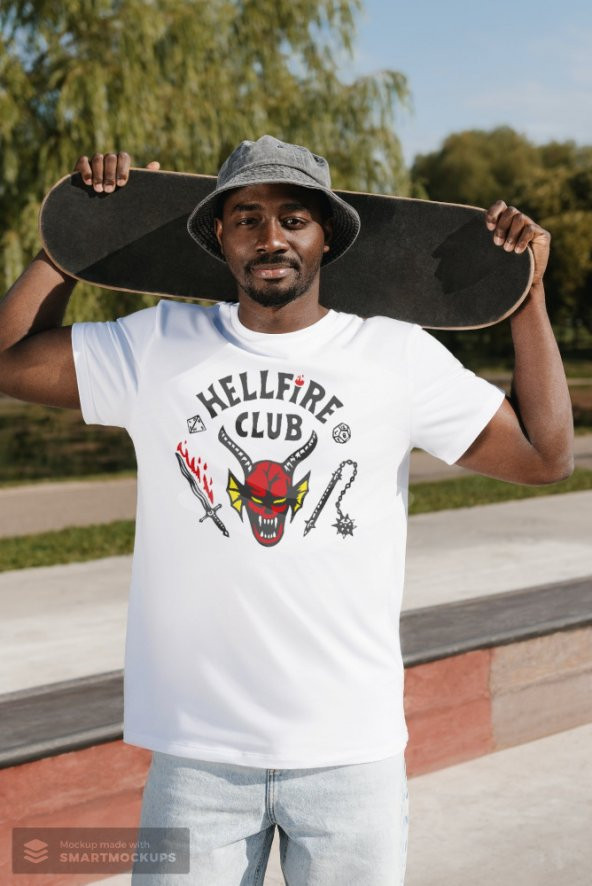 TST TEKSTİL Stranger Things Hell Fire Club T-Shirt