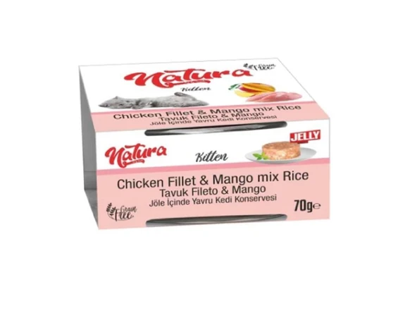 Natura Tavuk Fileto&Mango, Jöle Pirinçli Yavru Kedi Konservesi 70 Gr - Resim 2