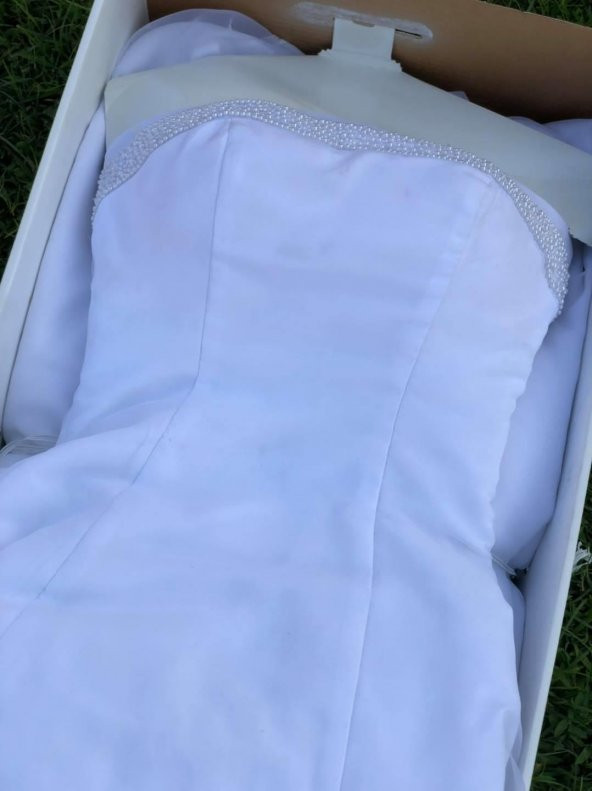 David’s Bridal Gloria Van Derbild Saten Vintage Tasarım Gelinlik Size 6 - 5