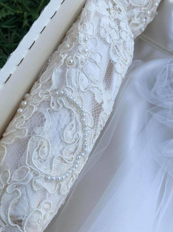 Claire Diamond Vintage Nakış İşlemeli Gelinlik - 5