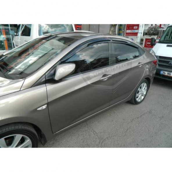 Hyundai Accent Blue 2011-2018 Uyumlu Mugen Cam Rüzgarlığı Seti Piano Black 4lü İthal - Resim 6