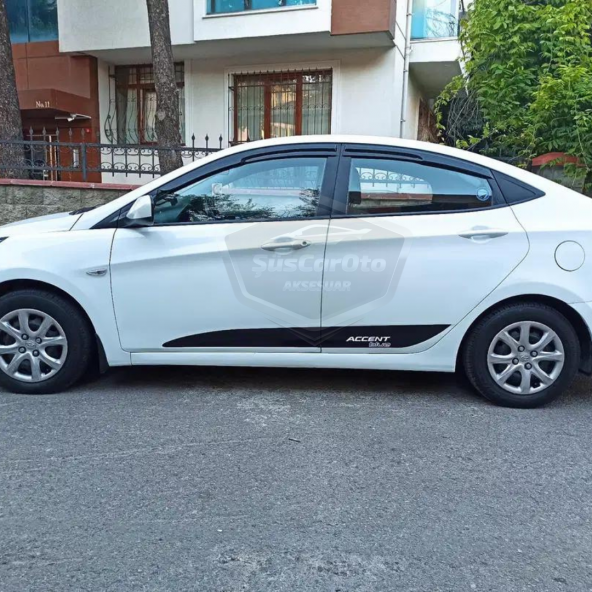 Hyundai Accent Blue 2011-2018 Uyumlu Mugen Cam Rüzgarlığı Seti Piano Black 4lü İthal - Resim 7