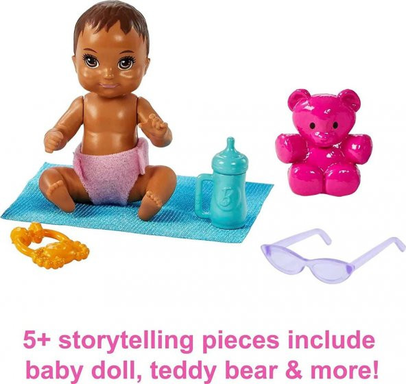 Barbie Bebek Bakıcısı Bebeği ve Aksesuarları Oyun Seti FHY97-HHB68 - 3