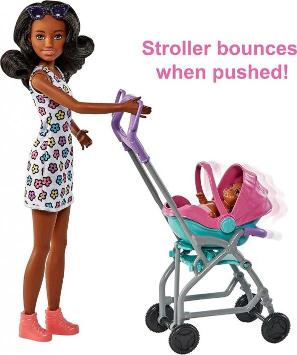 Barbie Bebek Bakıcısı Bebeği ve Aksesuarları Oyun Seti FHY97-HHB68 - 4