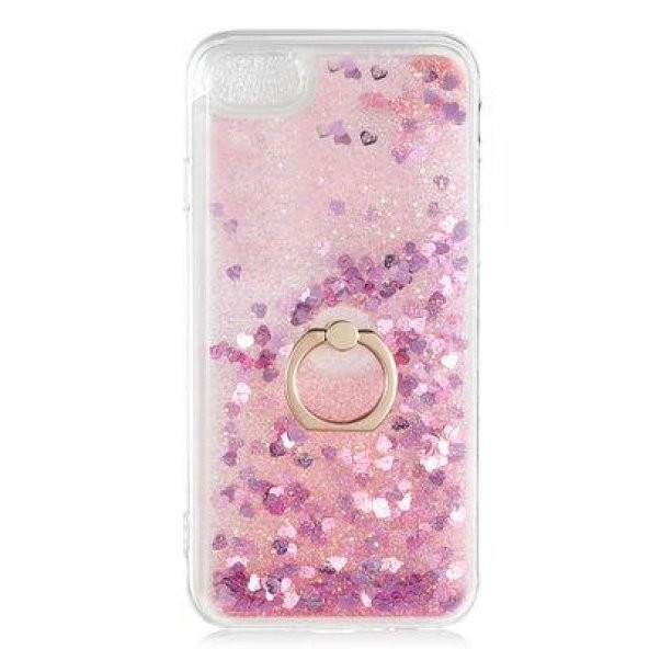 Apple iPhone SE 2020 Kılıf Sulu Simli Akışkan Silikon - 5