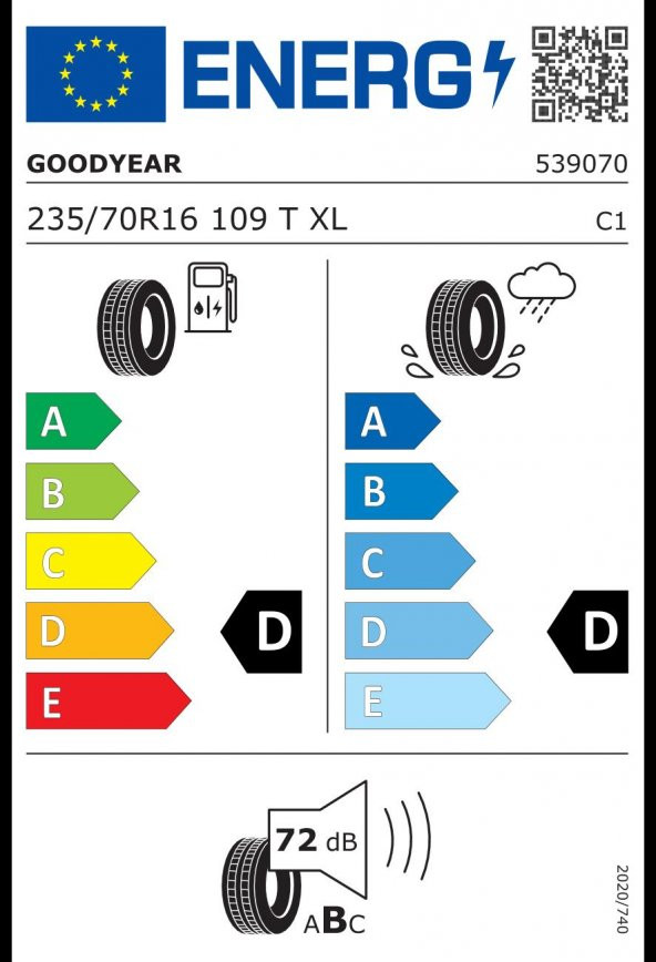 Goodyear 235/70R16 109T Wrangler AT Adv xl (72-D-D) dot 2021 - 2