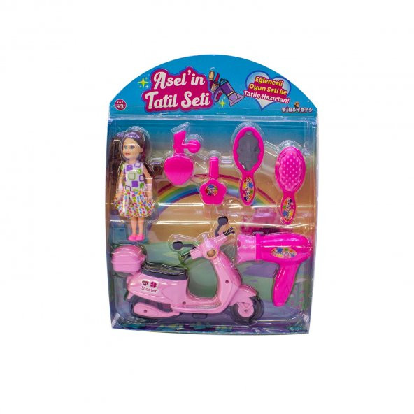 Oyuncak Bebek Aselin Tatil Seti 7 Parça 30 Cm