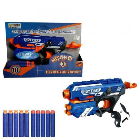 Nişancı 1 Tabanca ve 10 Adet Yumuşak Yedek Mermi