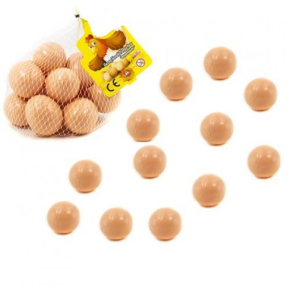 Oyuncak Yumurta Fileli 12 Adet 6 CM Kahverengi