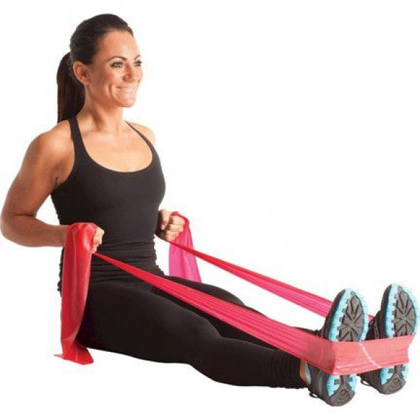 Pilates Bandı Yoga Egzersiz Direnç Lastiği Kuvvet Bandı 2 Adet